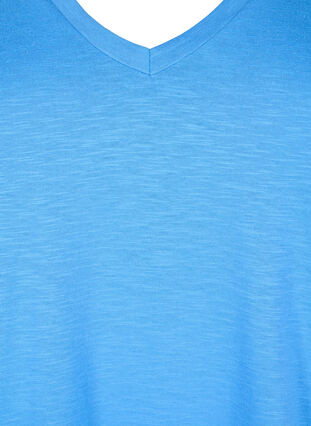 Zizzi Basic t-shirt met korte mouwen en V-hals, Marina, Packshot image number 2