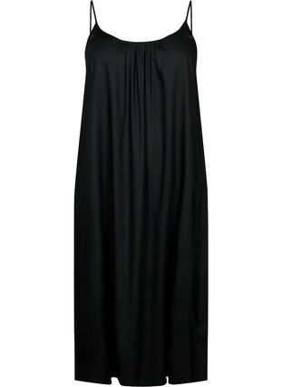 Zizzi Mouwloos midi jurk in viscose, Black, Packshot image number 0