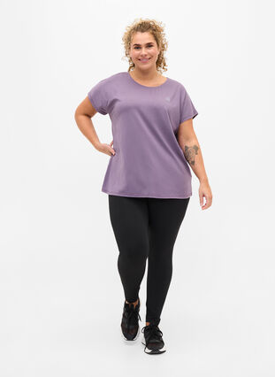 Zizzi Effen sportshirt, Purple Sage, Model image number 2
