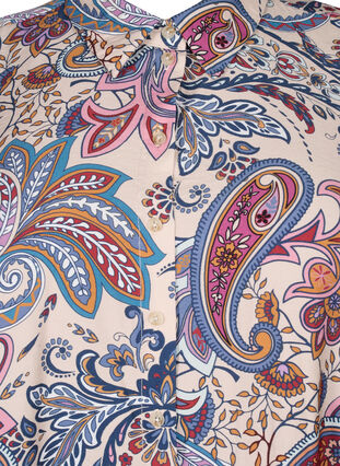 Zizzi Viscose tuniek met 3/4-mouwen en paisley print, Sand Do. Paisley AOP, Packshot image number 2