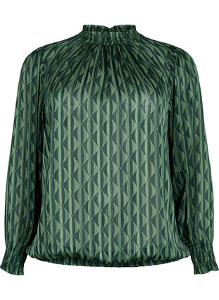 Zizzi Smok blouse met print, Scarab AOP, Packshot image number 0