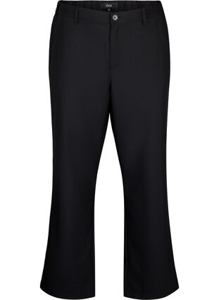 Zizzi Rechte broek met hoge taille, Black, Packshot image number 0