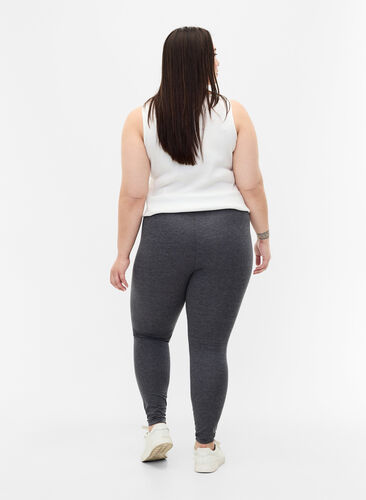 Zizzi Grijs gemêleerde legging, Dark Grey Melange, Model image number 1