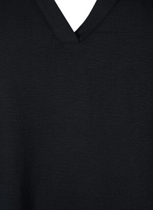 Zizzi Mouwloze top met kreukeffecten, Black, Packshot image number 2