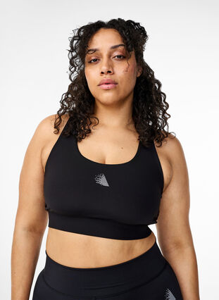 Zizzi Sportbeha met racerback, Black, Model image number 0