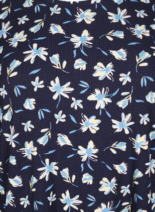 Zizzi Blouse met lange mouwen en bloemenprint, Night Sky AOP, Packshot image number 2