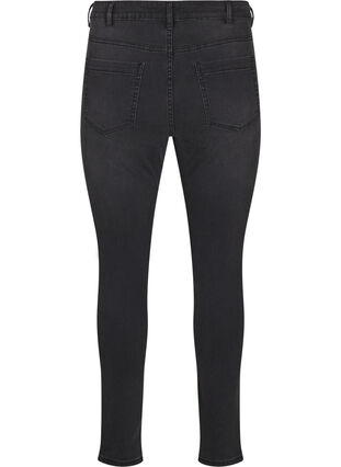 Zizzi Amy jeans met een hoge taille en super slanke pasvorm, Dark Grey Denim, Packshot image number 1