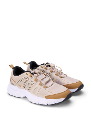 Zizzi Wide fit - Sneakers met elastische veters, Birch, Packshot image number 1