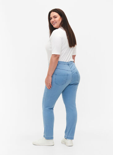 Zizzi Slim fit Emily jeans met normale taille, Ex Lt Blue, Model image number 1