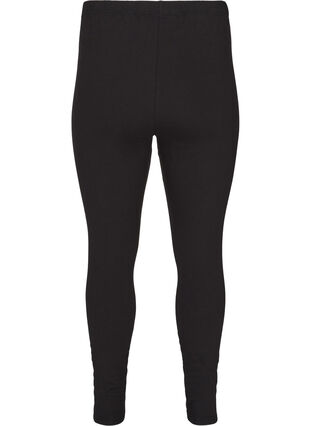 Zizzi Katoenen legging met voering, Black, Packshot image number 1