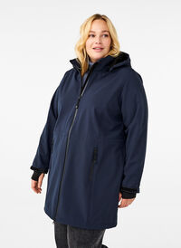 Softshell jack met afneembare capuchon, Night Sky, Model