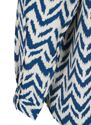 Zizzi Blouse met lange mouwen en V-hals, OFF WHITE ZIG ZAG, Packshot image number 4