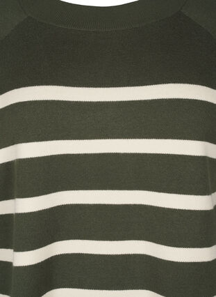 Zizzi Gestreepte gebreide blouse met ronde hals, D. Bag Birch Stripe, Packshot image number 2