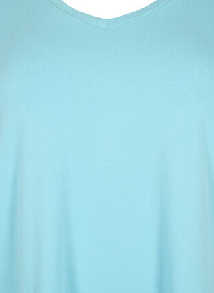 Zizzi Basic t-shirt in effen kleur met katoen, Reef Waters, Packshot image number 2