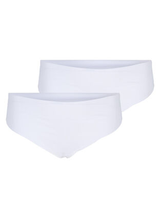 Zizzi Set van 2 naadloze g-strings, Bright White, Packshot image number 0