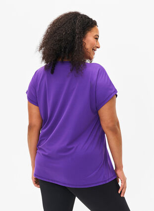 Zizzi Sport T-shirt met korte mouwen, Heliotrope, Model image number 1