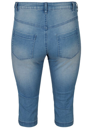 Zizzi High waist Amy capri jeans met super slim fit, Light Blue Denim, Packshot image number 1