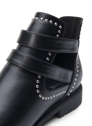 Zizzi Wide fit - Enkellaarsjes met studs, Black, Packshot image number 4