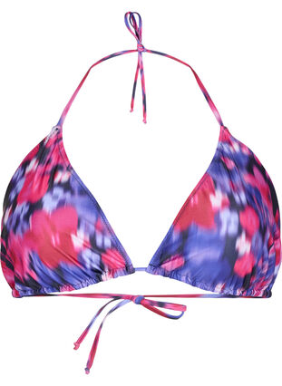 Zizzi Driehoekige bikinitop met print, Pink Flower AOP, Packshot image number 0