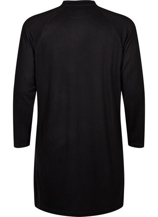 Zizzi Jersey jurk met knopen, Black, Packshot image number 1