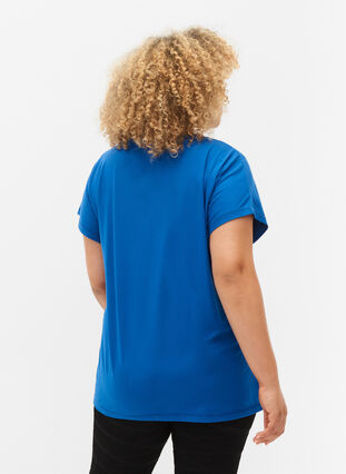 Zizzi Trainings T-shirt met korte mouwen, Lapis Blue, Model image number 1