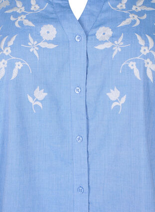 Zizzi Katoenen overhemdblouse met bloemenborduursel, Vista Bl. W. White, Packshot image number 2