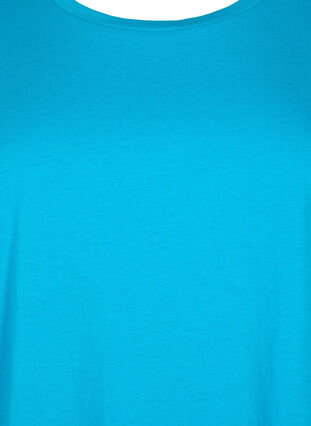 Zizzi T-shirt met korte mouwen van katoenmix, Hawaiian Ocean, Packshot image number 2
