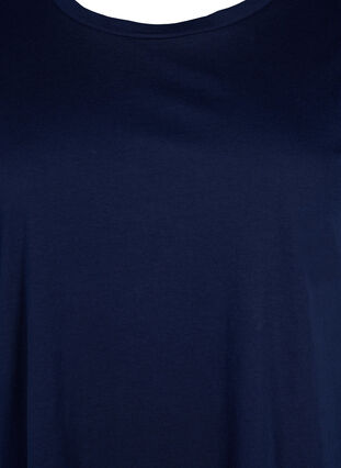 Zizzi T-shirt met korte mouwen van katoenmix, Navy Blazer, Packshot image number 2