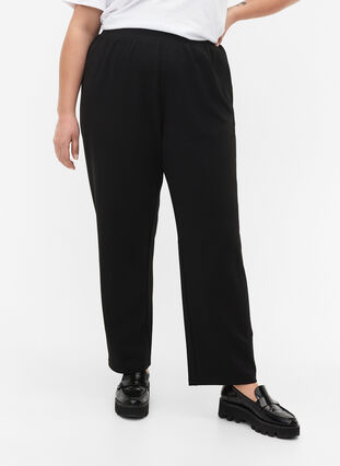 Zizzi FLASH - Broek met rechte pasvorm, Black, Model image number 3