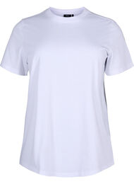 Basic katoenen T-shirt met ronde hals, Bright White