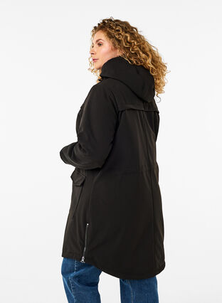 Zizzi Waterafstotende softshell-jas met gewatteerde voering, Black, Model image number 1