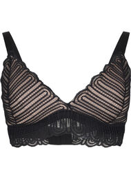 Bralette met kant en zachte vulling, Black