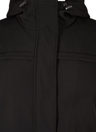 Zizzi Waterafstotende softshell-jas met gewatteerde voering, Black, Packshot image number 2