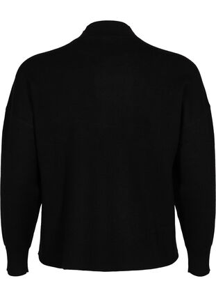 Zizzi Gebreide blouse in effen kleur, Black, Packshot image number 1