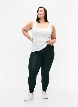 Zizzi Basic legging in viscose, Scarab, Model image number 2