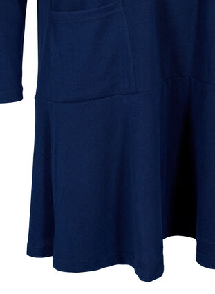 Zizzi Jersey-jurk met hoge hals en zakken, Dress Blues Mel., Packshot image number 3