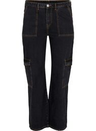 Straight Fit Cargo Jeans, Black Stone