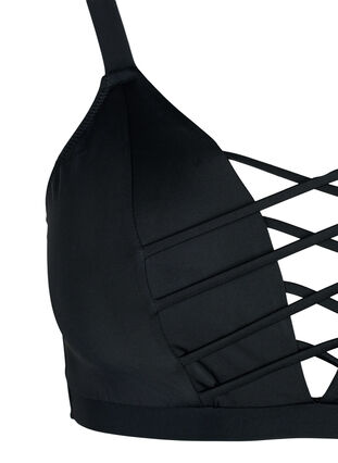 Zizzi Bikinitop met stringdetail, Black, Packshot image number 2