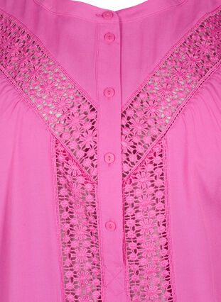 Zizzi Viscose blouse met kanten afwerking, Raspberry Rose, Packshot image number 2