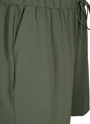Zizzi Korte broek met zakken en elastische tailleband, Thyme, Packshot image number 2