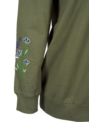 Zizzi Sweatshirt met geborduurde bloemen, D. L. Green W. emb., Packshot image number 3