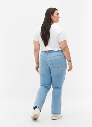 Zizzi Ellen bootcut jeans met hoge taille, Ex Lgt Blue, Model image number 1