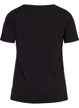 Zizzi Effen basic T-shirt van katoen, Black, Packshot image number 1