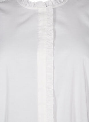 Zizzi Overhemdblouse met ruches en broderie anglaise, Bright White, Packshot image number 2