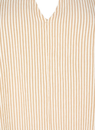 Zizzi Gestreepte jurk met 3/4 mouwen, Camel Stripe, Packshot image number 2