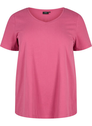 Zizzi Effen basic T-shirt van katoen, Malaga, Packshot image number 0