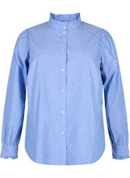 Overhemd blouse met strepen en ruches, Princess Blue W. St.