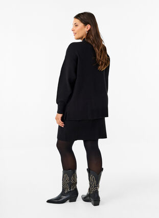 Zizzi Gebreide rok, Black, Model image number 1