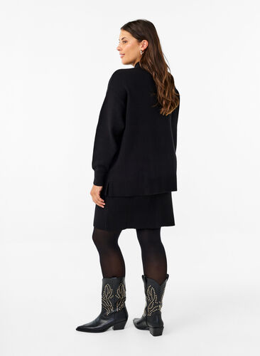 Zizzi Gebreide rok, Black, Model image number 1