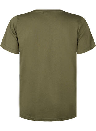 Zizzi FLASH - T-shirt met motief, Olive Night Flower, Packshot image number 1
